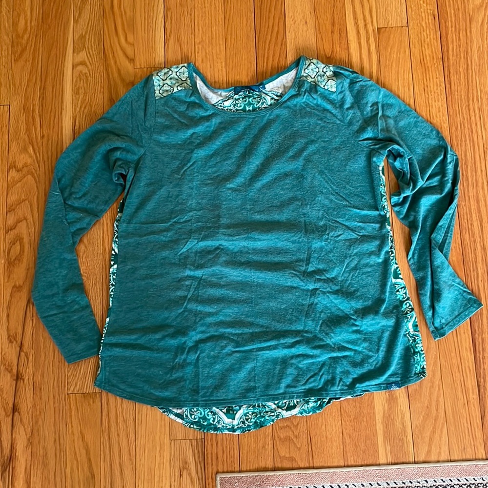 Prana mixed media shirt, like new
